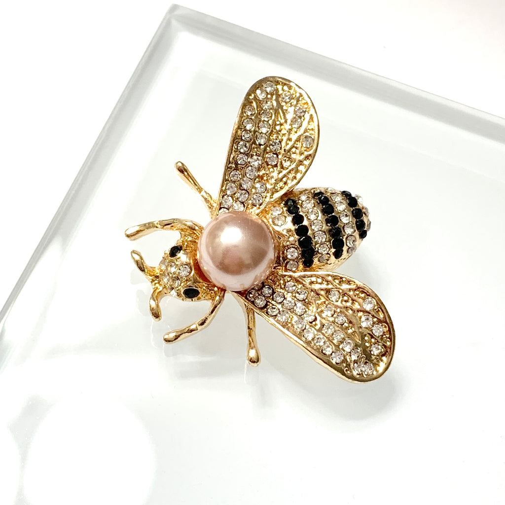 Embellished Bee Pin - GlitzChix Glam 